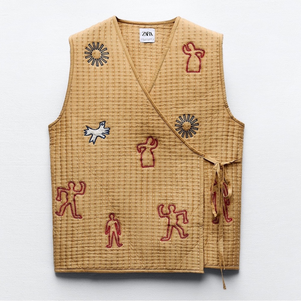 ZARA Embroidered Quilted Vest